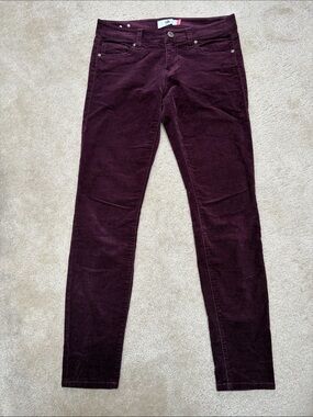 Cabi Women's Corduroy Skinny Jeans in Deep Burgundy/Eggplant